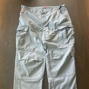 Y2K Empyre Baggy Faded Grey‎ Cargo Double Knee Skate Pants Men Size 33x30